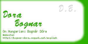 dora bognar business card