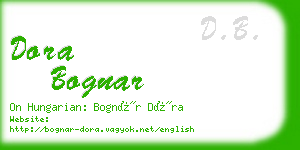 dora bognar business card